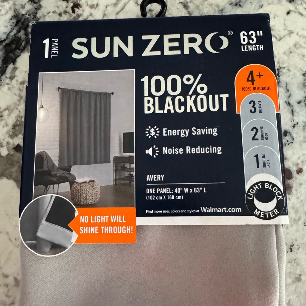 Sun Zero 100% Blackout Curtain Panel
